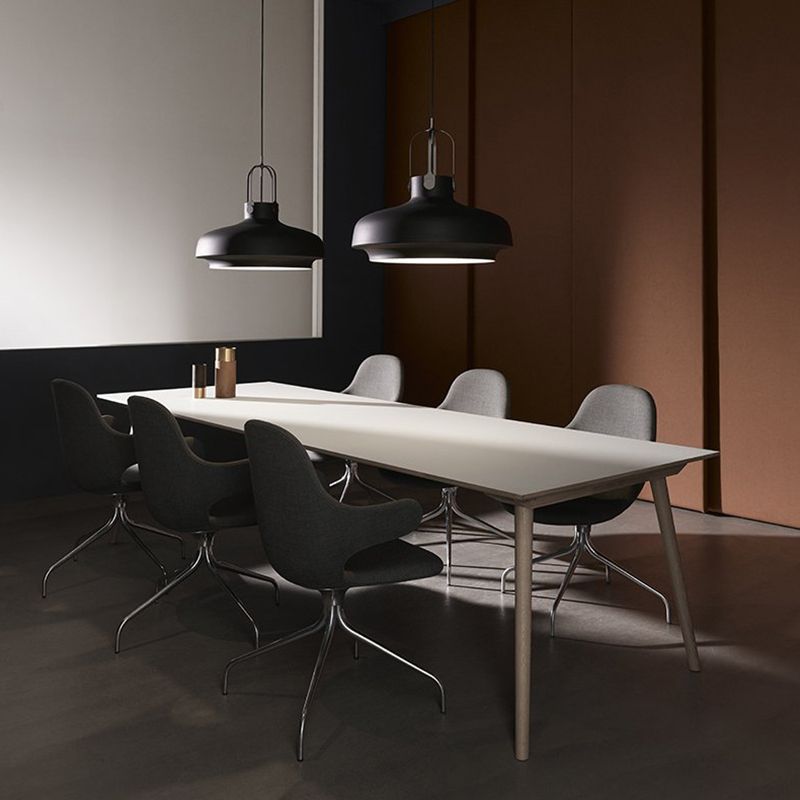 Rectangle Shape Wood Color Dining Table Solid Wood Table Minimalist with 4 Legs
