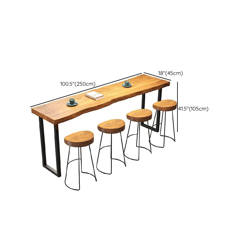 Rectangular Bar-height Table Wood Top Bistro Pub Table for Living Room