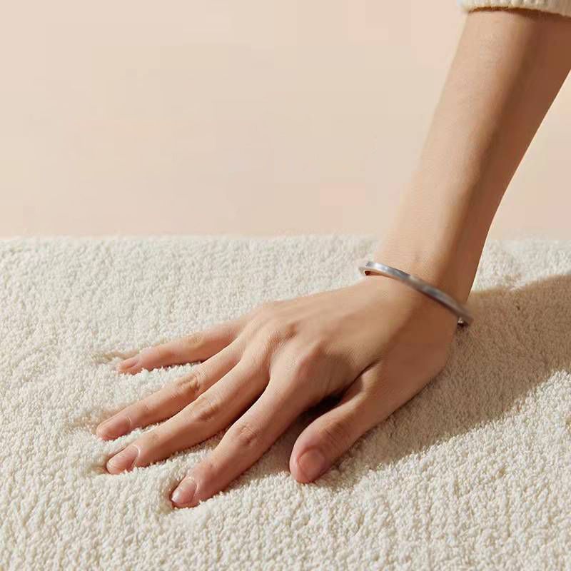 White Modern Rug Polyester Plant Rug Washable Rug for Living Room