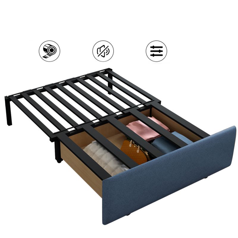 33" Wide Scandinavian Sleeper Sofa Futon Blue Storage Sleeper Sofa