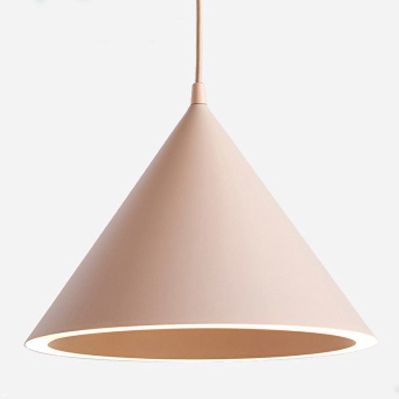 Gelakte ijzeren led hanglamp in moderne creatieve stijl acryl taps toelopende macaron hangende lamp