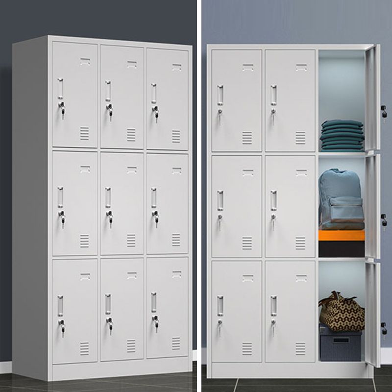 Metal Contemporary Cabinet for Home Grey Steel Storage Cabinet