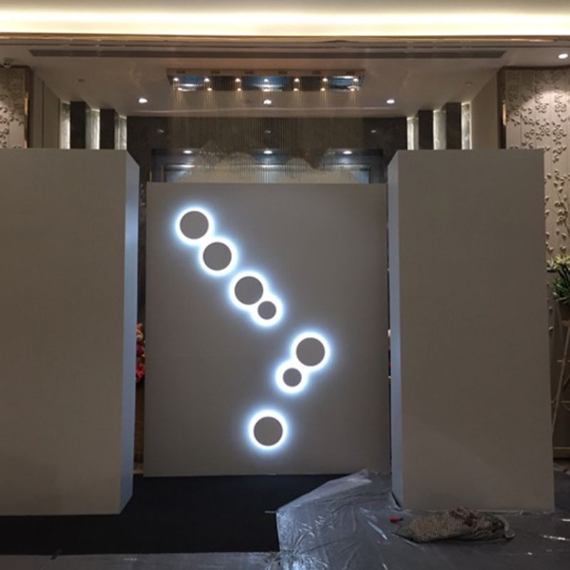 Nordic Creative Art SimpleStyle Round Shade Wall Sconce Metal 1 Light Sconces for Bedroom.