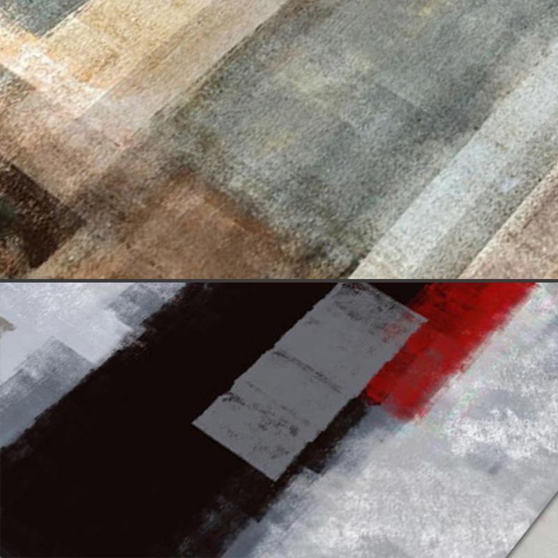 Casual Watercolor Printed Rug Funky Artistic Carpet Polyester Friendly Washable Rug for Living Room