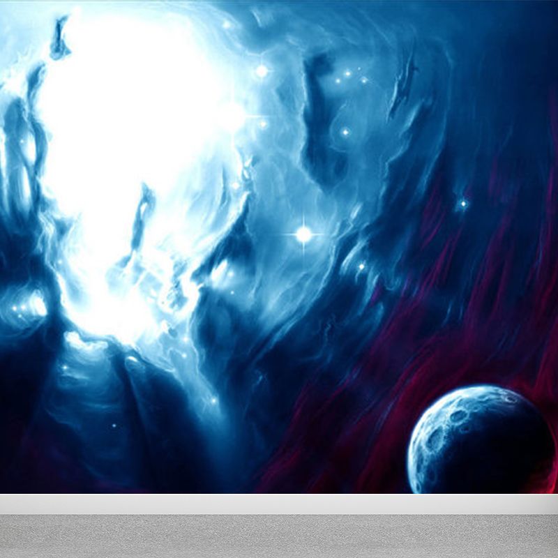 Soft Color Contemporary Mural Decal Giant Sky View Wall Covering for Living Room