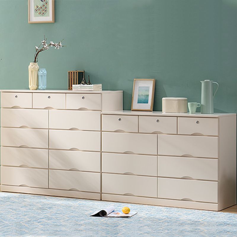 Contemporary Chest Wooden Horizontal Combo Dresser with Drawer