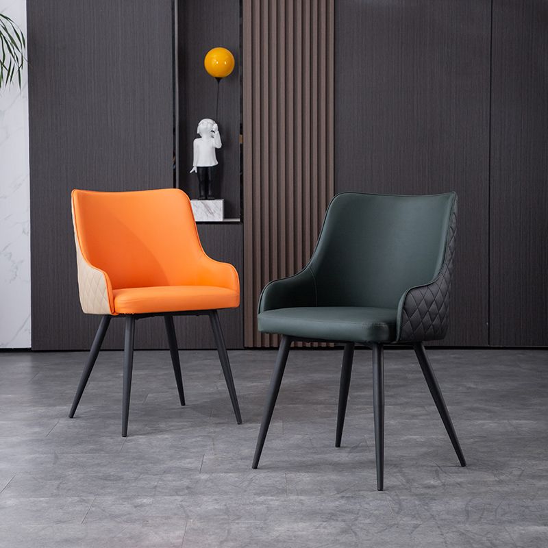 Chaises de salle à manger contemporaines en métal, chaises de salle à manger en Faux cuir pour usage domestique