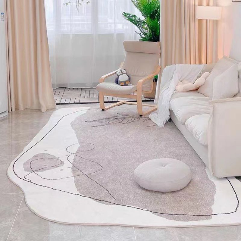 Funky News Shape Area Rapier Contrast Pannel Pannet Carpet Polyester Tache résistant aux taches pour le salon
