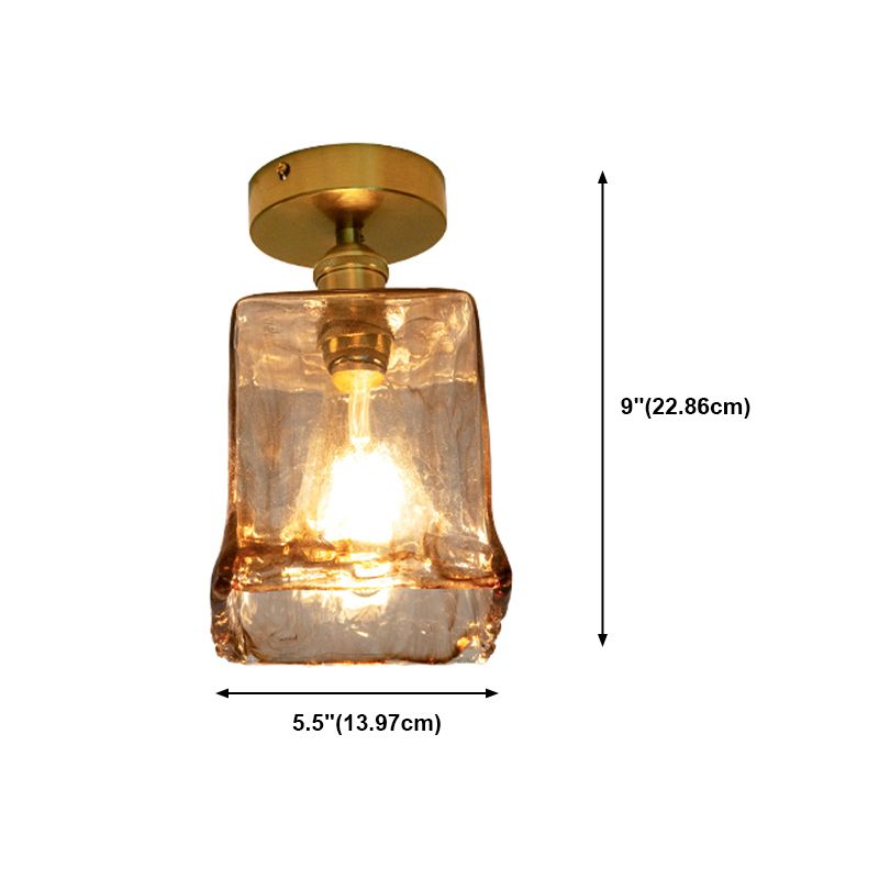 Luz de techo de montaje semi rasgador de vidrio estilo geométrico de estilo geométrico Luz montado en el techo