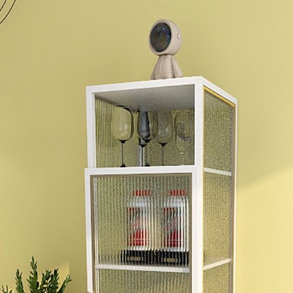 Contemporary Curio Cabinet Metal Glass Doors Hutch Buffet for Dining Room