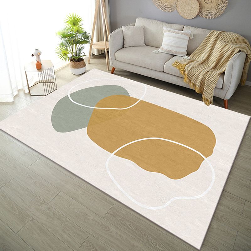 Simplicity Carpet Contemporary Polyester Rug Washable Indoor Rug for Home Decor