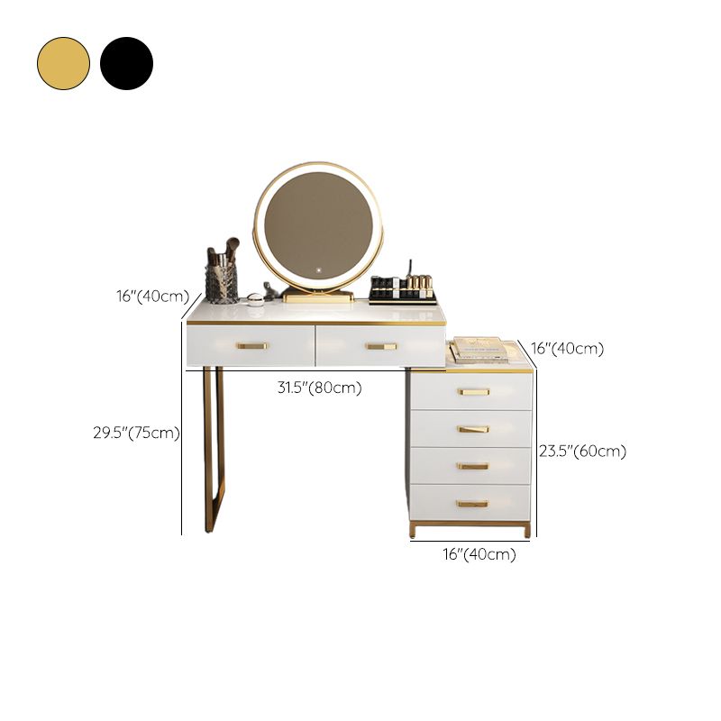 Modern Dressing Table Bedroom Stone Lighted Mirror Make-up Vanity