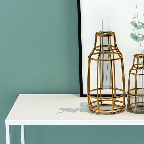 31.5" Tall Modern Console Table Iron Accent Table with 1 Shelf