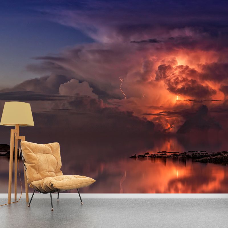 Thunderstorm Scenery Mural Decal Modern Decorative Bedroom Wall Covering