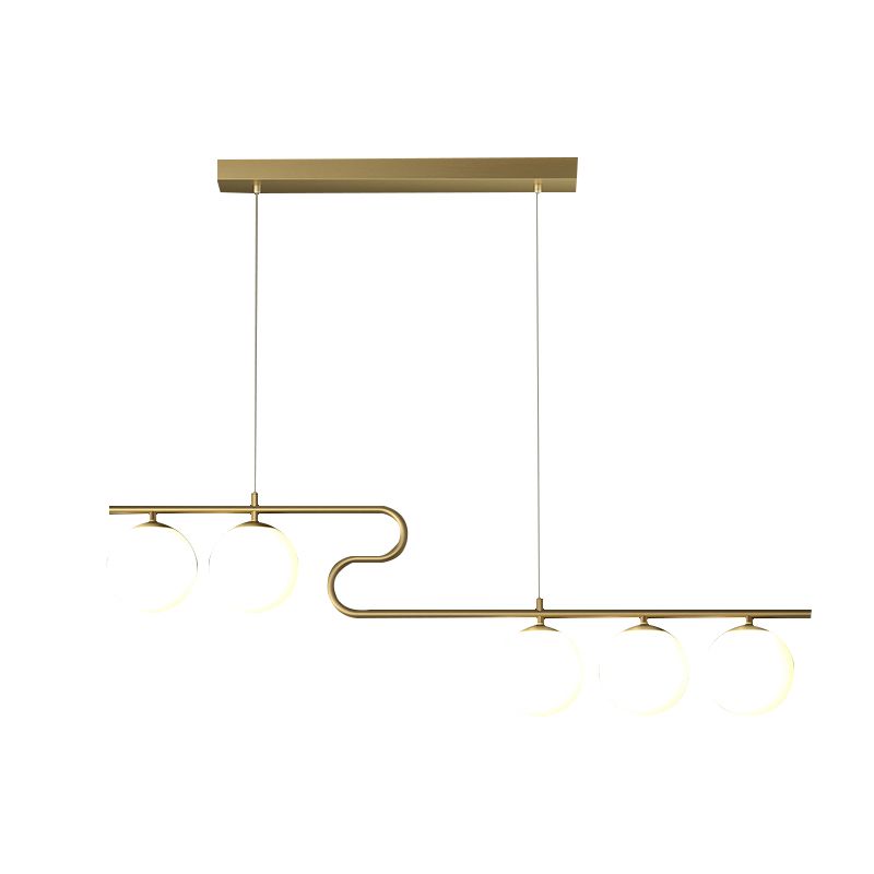 Simple Hanging Light Glass Round Island Light Fixture for Kitchen