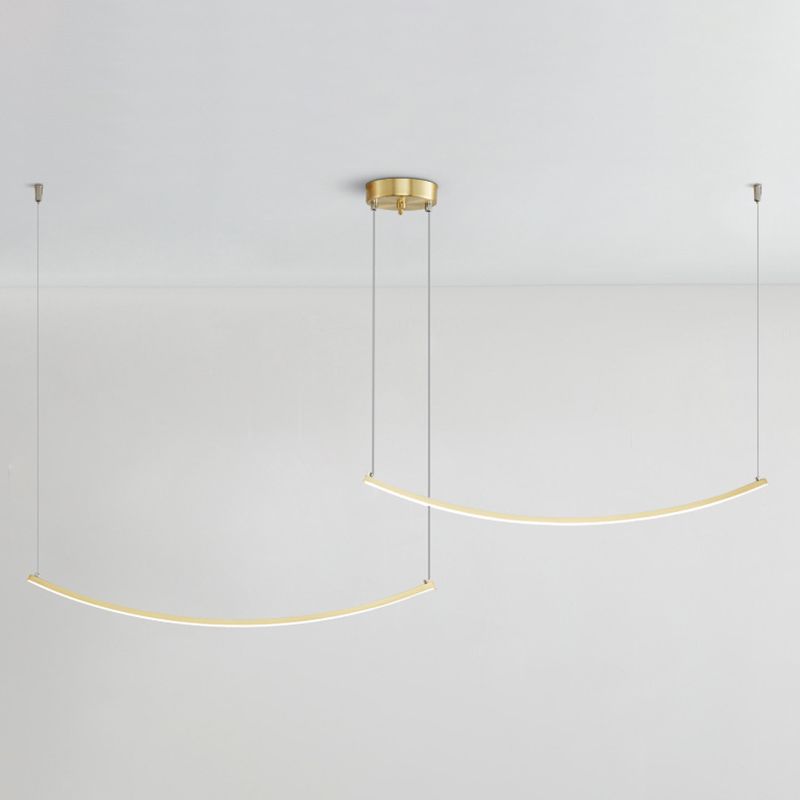 Linear Shape Island Pendants Contemporary Style Metal Pendant Lighting Fixtures
