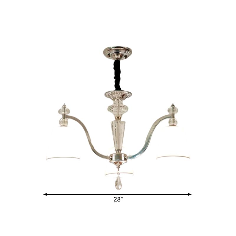 Conische kroonluchter verlichtingsarmatuur moderne stof 3/6 koppen chroom suspensie hanger met kristalval