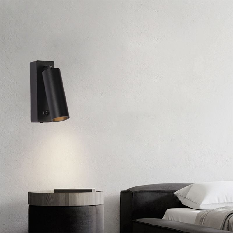 Single Light Bedside Wall Mount Light Metal Adjustable Reading Wall Lamp