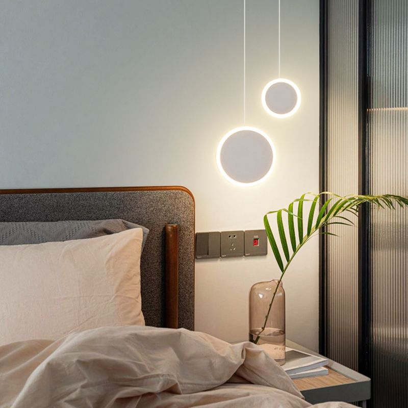 Aluminium 2-Light Circle Pendant Light Modern Modern Down Lighting pour la chambre