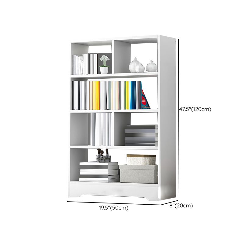 Standard Engineered Wood Bookshelf Contemporary Open Back Bookcase with Drawers
