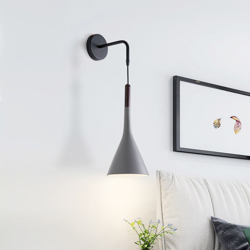 Trichter/Glocken-/Geweihenwand hängend hängendes helles nordisches Eisen eins graues Wandmontage in warmem/weißem Licht für Schlafzimmer
