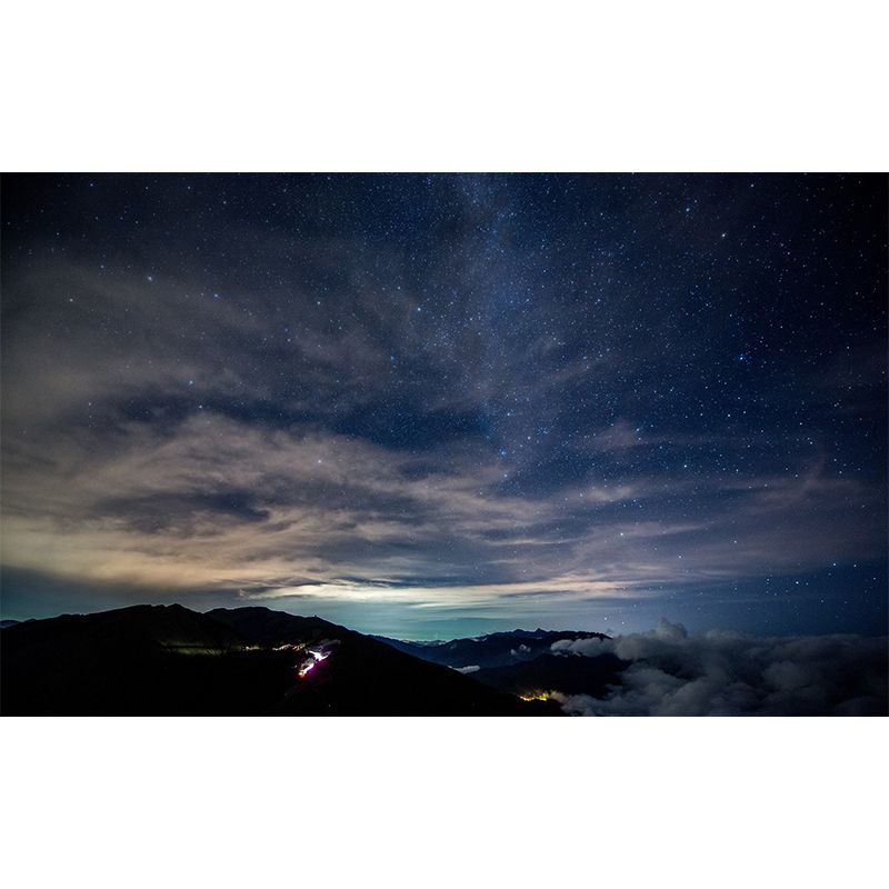 Starry Sky Photography Pattern Mildew Wall Mural Horizontalt for Living Room