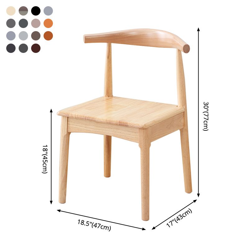 Chaise d'appoint scandinave à dossier ouvert, chaise de salle à manger rembourrée en bois