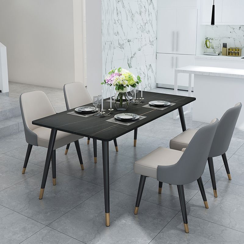 Black Frame Stone Dining Room Table Traditional Luxury Rectangle Dining Table