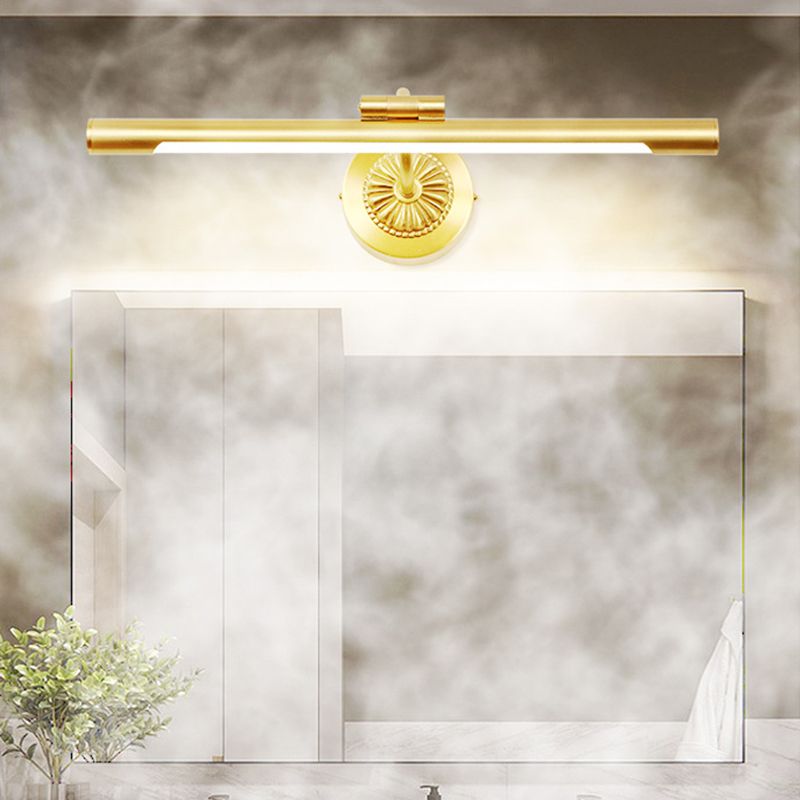 1 Light Linear Wall Lighting Modern Copper Mirror Wall Mounted Light Fixture