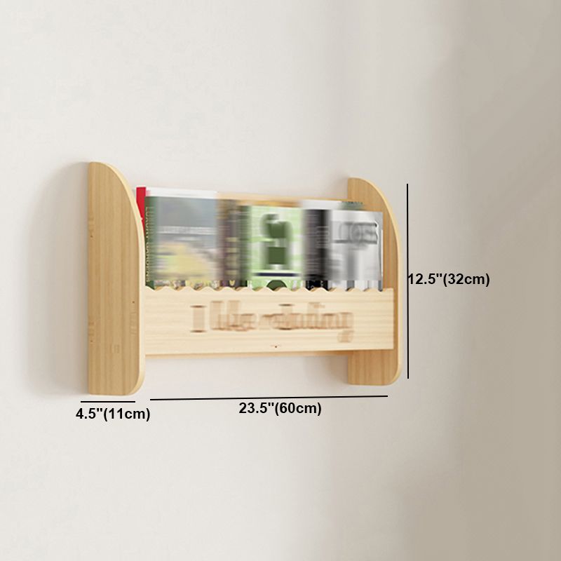 Modern Style Wooden Bookshelf Wall Mounted Shelf Bookcase for Study Room