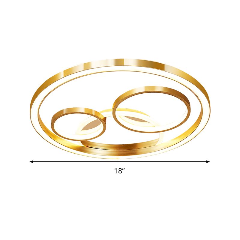 18"/23.5" W Round Acrylic Ceiling Mounted Fixture Modern LED Gold Flush Mount Spotlight
