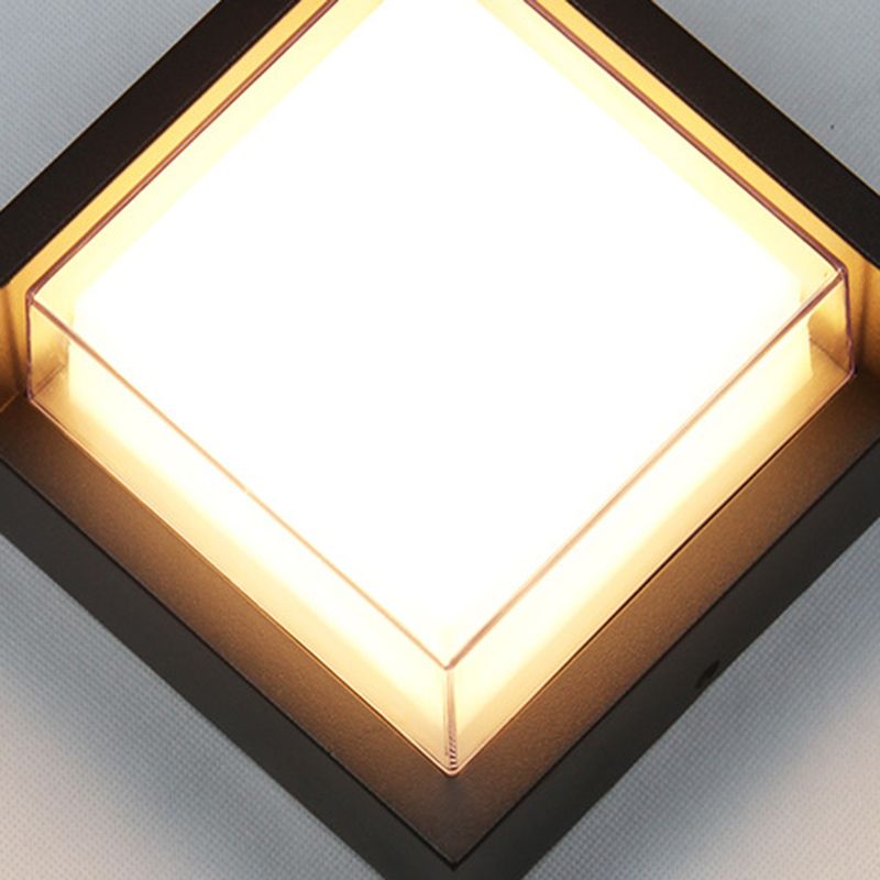 Square Wall Lighting Simplicity Metal 1 Light Rustic Wall Sconces in Black