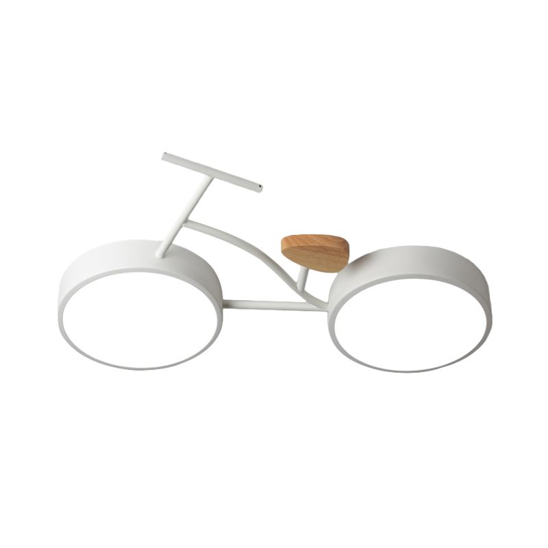 Luminaire Led créatif pour chambre à coucher, gris/blanc/vert, plafonnier proche du plafond avec abat-jour en acrylique pour vélo
