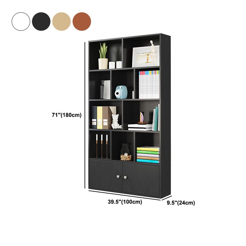 Closed Wooden Bookshelf Modern Home Living Room Standard Bookcase with Door