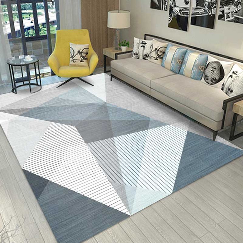 Multi Colored Geometric Pattern Rug Polypropylene Modern Indoor Rug Easy Care Pet Friendly Area Carpet in Living Room