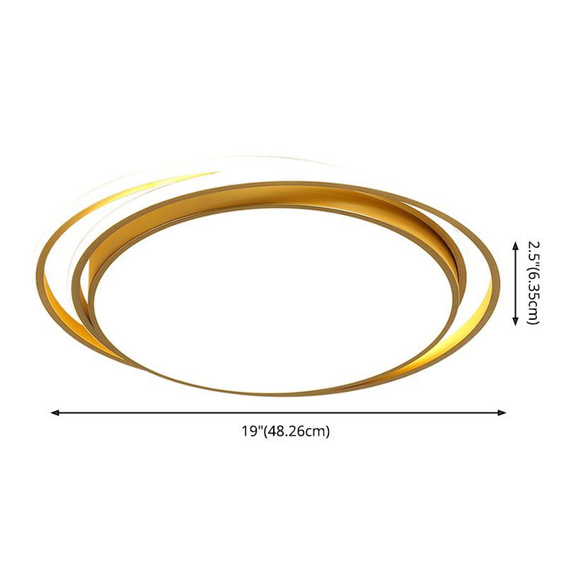 Modern Minimalist Metal Flush Mount Ceiling Lamp Gold Circular Shape LED Flush Mount Lighting for Bedroom