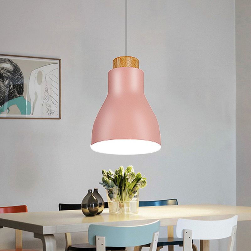 Nordic Half-Bottle Pendant Light One Head Metallic Hanging Light for Balcony Study Room