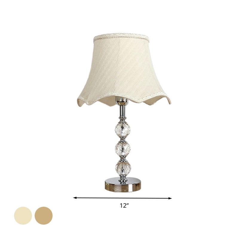 Pleine de chevet de salon festoné Light Crystal Crystal 1 Light Beige / Brown Light Light avec garniture tressée