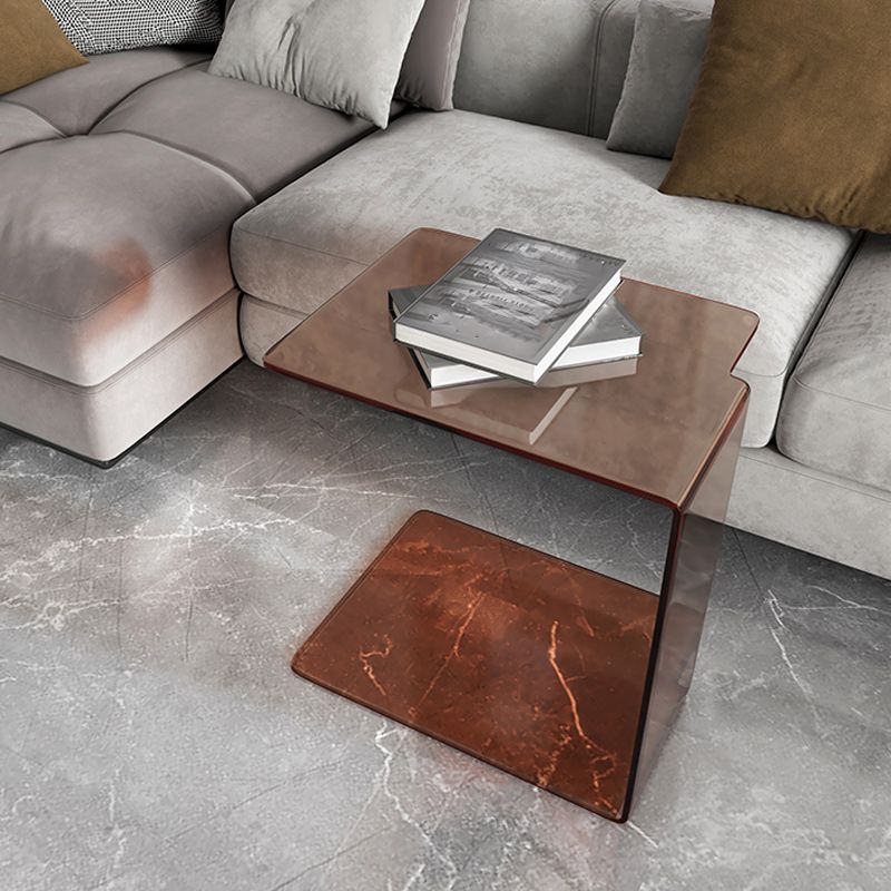 21"H Glam Corner Table Acrylic Square Accent Side Table for Living Room