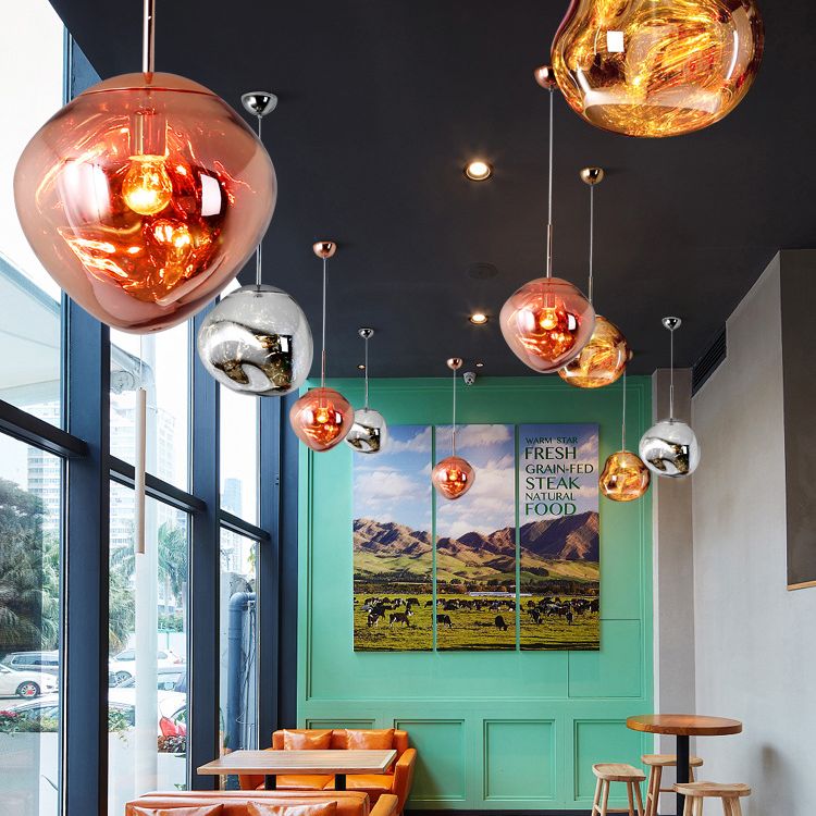 Luci a soffitto appeso a roccia Mid-secolo creatività moderna di vetro soffiato a sospensione a sospensione per il ristorante