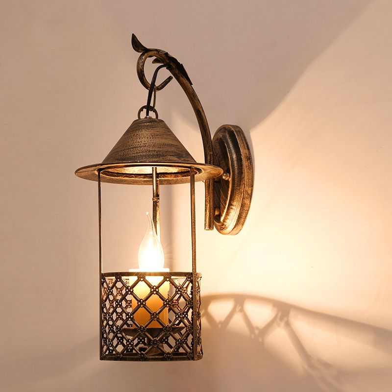 1 HEAD LANTERN SCONCE LUMIÈRE AVEC LA LAMPE DE MONNEMENTS MOUR MELLEMENT METAL METAL METAL STOCHESS sans flamme pour restaurant