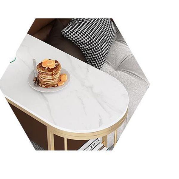 Iron Storage Base Bar Dining Table Modern Bar Table with Wine Glass Holders and Wine Rack