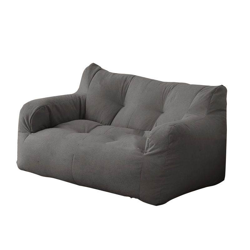 29.53H Solid Color Cotton Blend Recessed Arm Slipcovered Sofa for Apartment