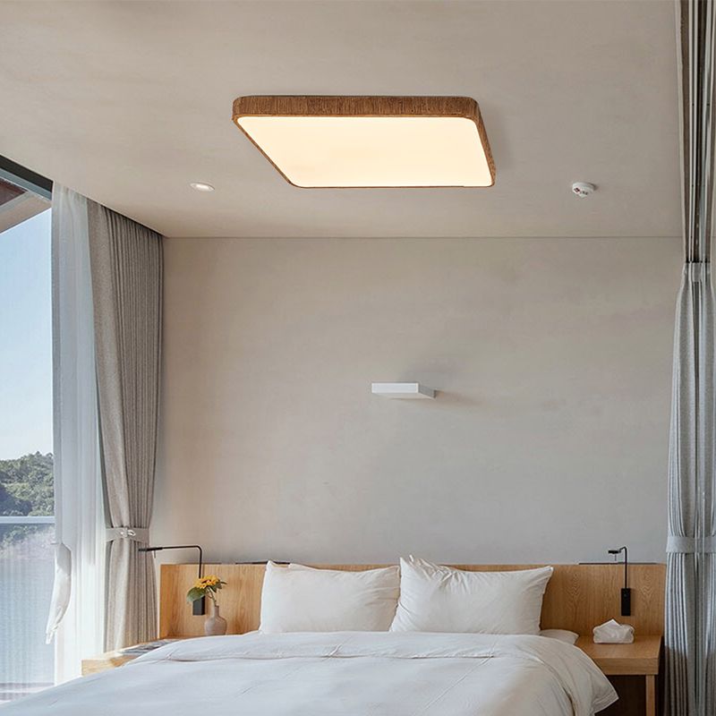 Contemporary LED Geometric Ceiling Flush in Brown Resin and Acrylic Flush Mount