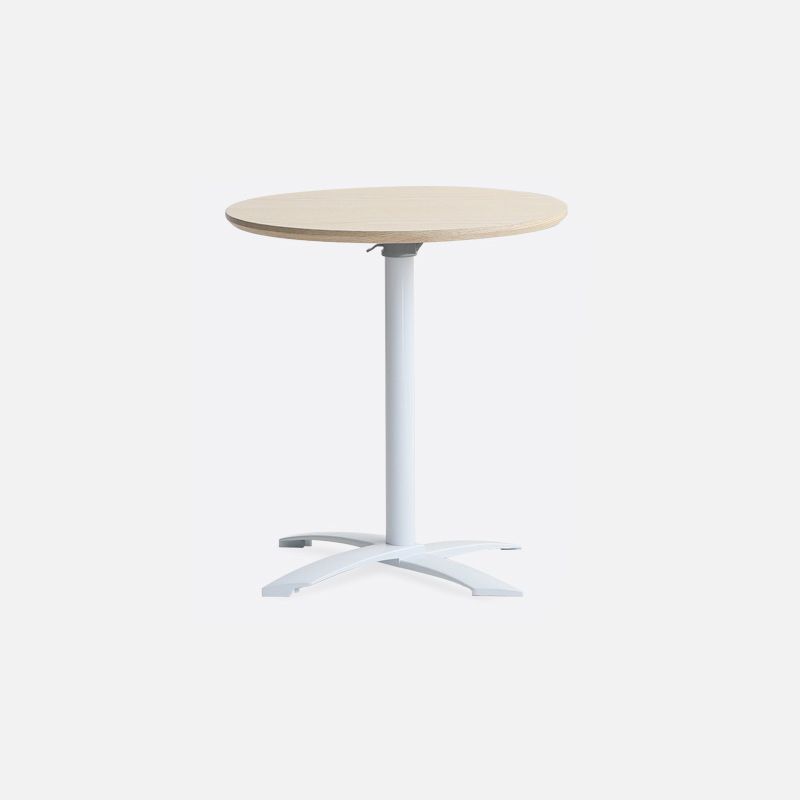 Modern Pedestal Wooden Coffee Table Round Top Shape Folding Cocktail Table