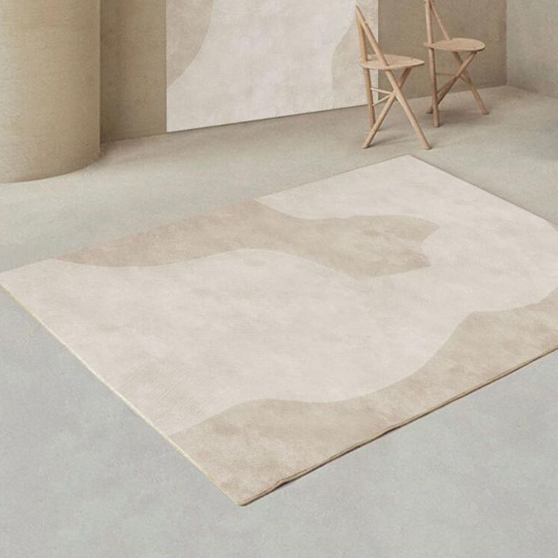 Contemporary Indoor Rug Modern Apricot Rug Polyster Washable Thickened Area Rug for Living Room