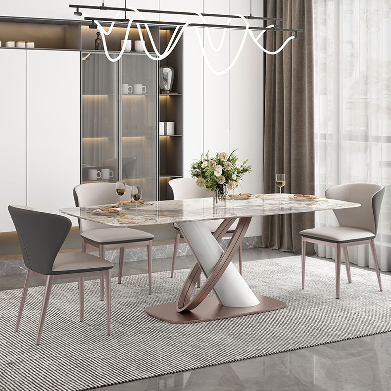 Luxury Sintered Stone Top Dining Set Rectangle 1/2/5/7 Pieces Dining Table with Chairs