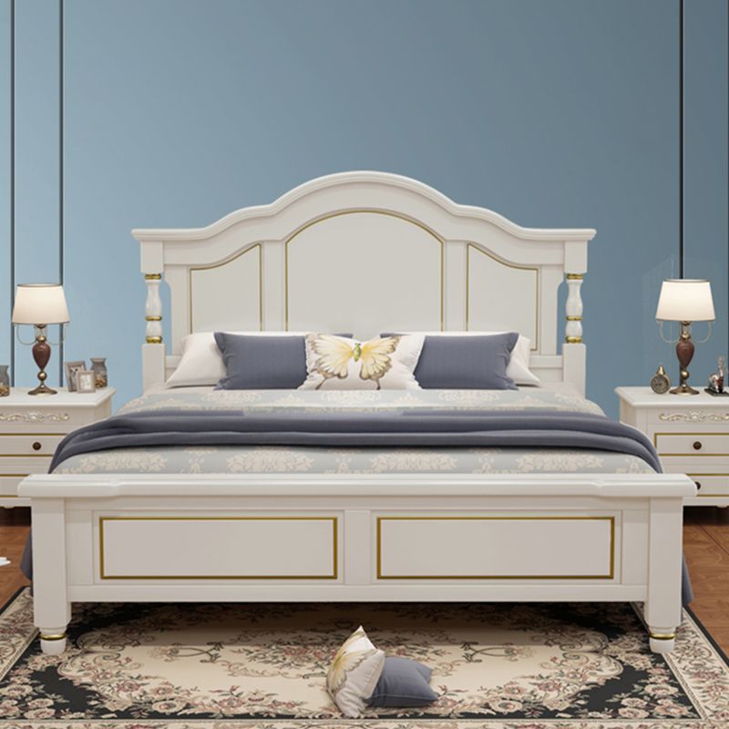 Solid Wood Contemporary Panel Bed 53.5" Adjustable Tall Bed Frame