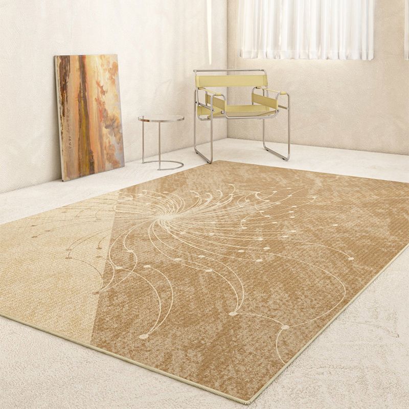 Brown Modern Carpet Geometric Pattern Polyester Area Carpet Anti-Slip Area Rug for Home Decor