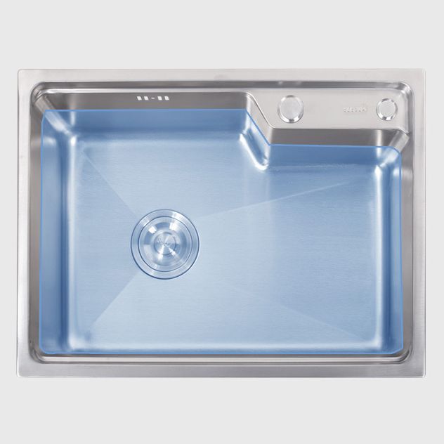 Stainless Steel Kitchen Sink 1 Holes Drop-In Noise-cancelling Design Kitchen Sink